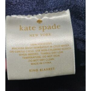 KATE SPADE New York King Blanket Navy Blue Plush Fleece Luxury Blanket Comforter